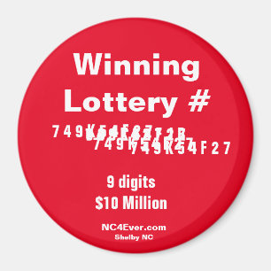Winning Lottery Number Magnet