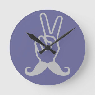 Winning Moustache custom colour wall clock