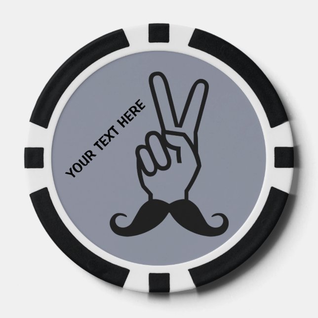 Winning Mustache custom poker chips (Front)