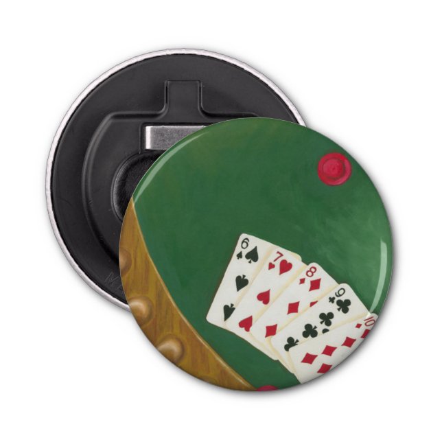 Winning Poker Hand Six Through Ten Bottle Opener (Front)