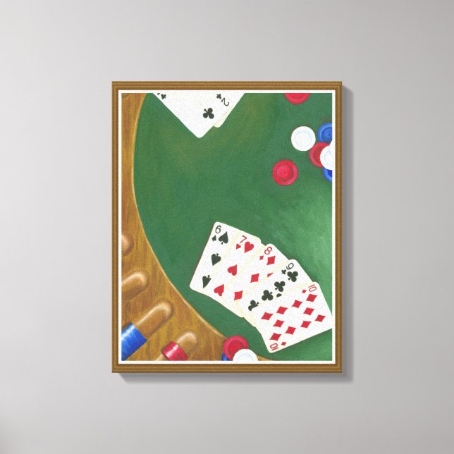 Winning Poker Hand Six Through Ten Canvas Print (Front)