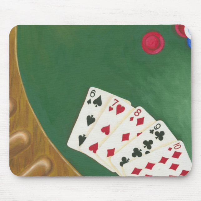 Winning Poker Hand Six Through Ten Mouse Mat (Front)
