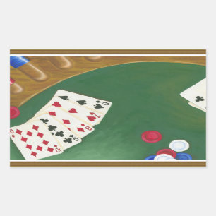Winning Poker Hand Six Through Ten Rectangular Sticker