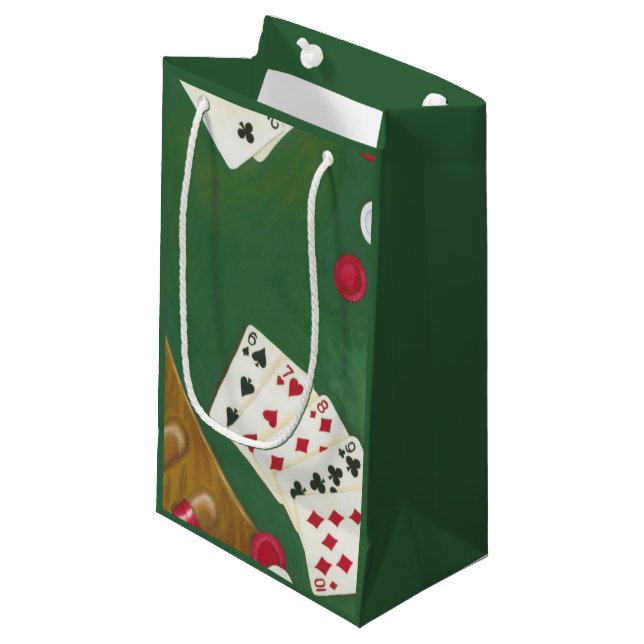 Winning Poker Hand Six Through Ten Small Gift Bag (Front Angled)