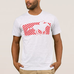 Winning Race Horse on Chequerboard Red on Ash T-Shirt
