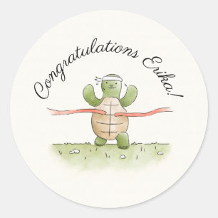 Winning Race Turtle Personalised Classic Round Sticker