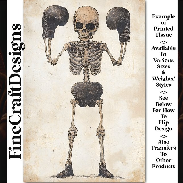 Winning Victory Pose Skeleton Boxer AJ6 Decoupage Tissue Paper (Creator Uploaded)