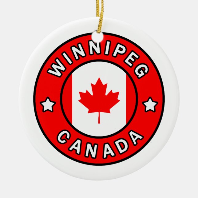 Winnipeg Canada Ceramic Tree Decoration (Front)