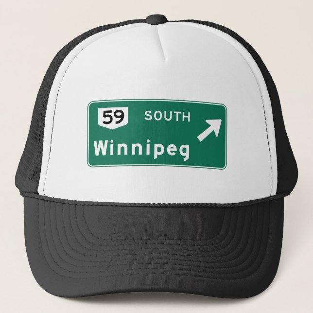 Winnipeg, Canada Road Sign Trucker Hat (Front)