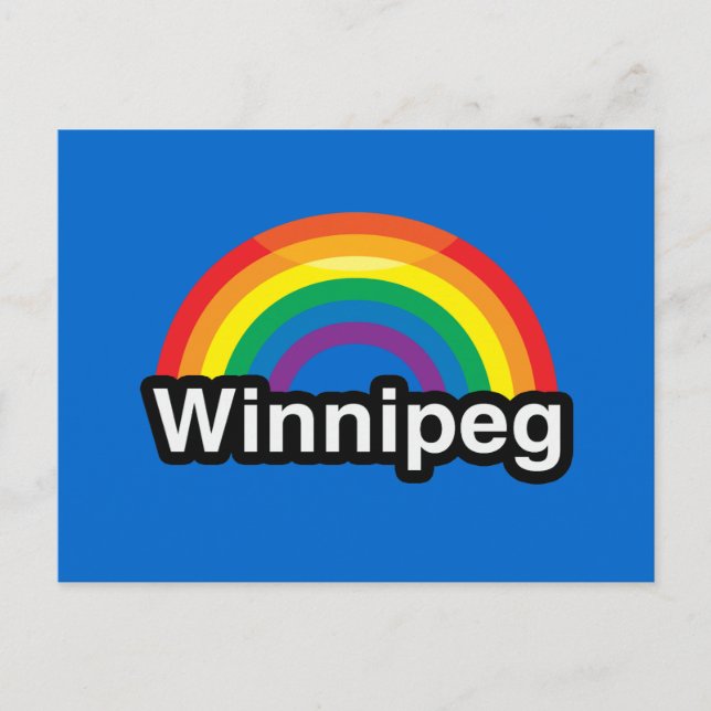 WINNIPEG LGBT PRIDE RAINBOW POSTCARD (Front)