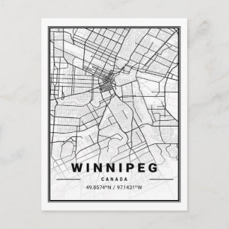 Winnipeg Manitoba Columbia Canada Travel City Map Postcard