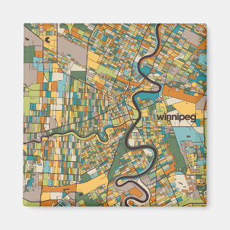 Winnipeg Map design Magnet