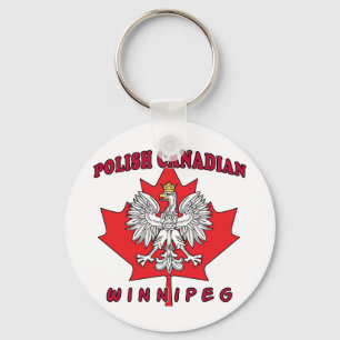 Winnipeg Polish Canadian Leaf Key Ring