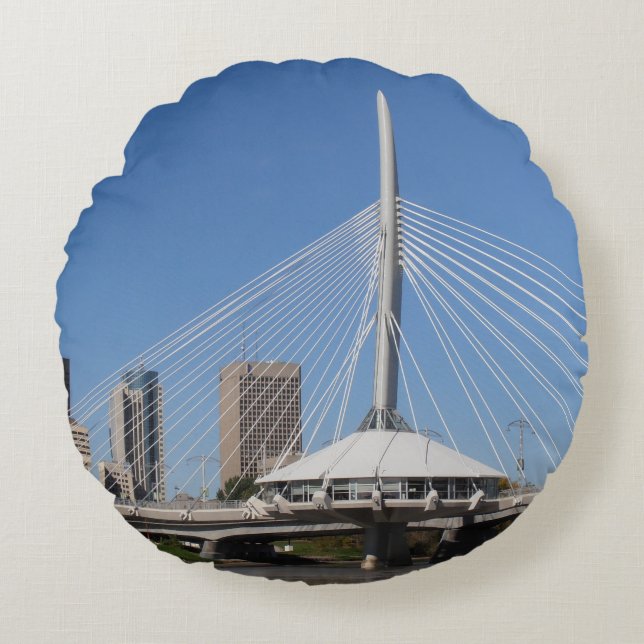 Winnipeg Provencher Bridge Round Cushion (Front)