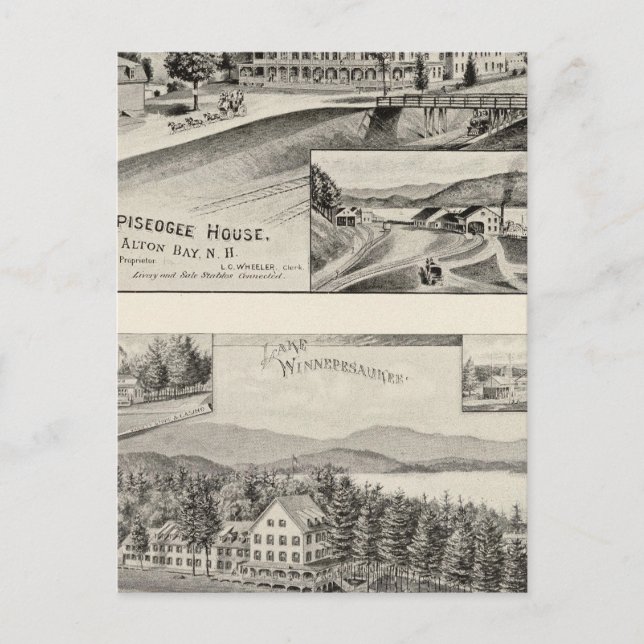 Winnipiseogee House, Lakeside House Postcard (Front)