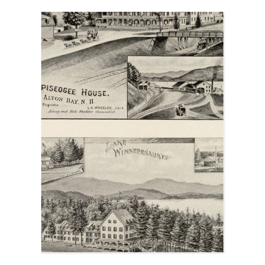 Winnipiseogee House, Lakeside House Postcard