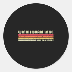 Winnisquam Lake New Hampshire Funny Fishing Summer Classic Round Sticker