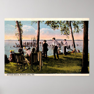 Winona Lake, Indiana Bathing Beach Poster