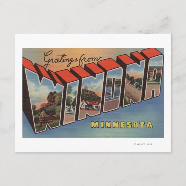 Winona, Minnesota - Large Letter Scenes Postcard (Front)