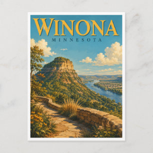 Winona Minnesota Sugar Loaf GeoSaga Postcard