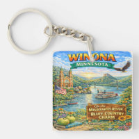 Winona, MN Minnesota Souvenir Gift Keychain