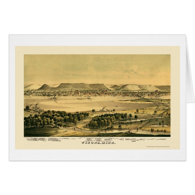 Winona, MN Panoramic Map - 1867 (Front Horizontal)