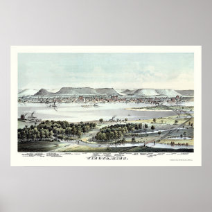 Winona, MN Panoramic Map - 1874 Poster