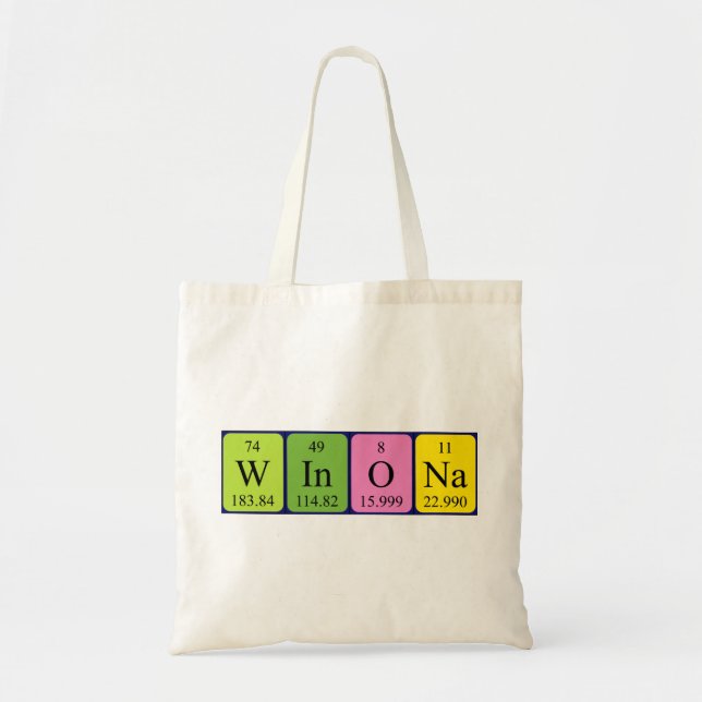 Winona periodic table name tote bag (Front)