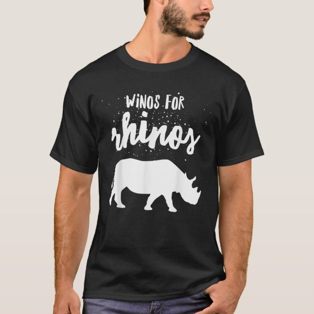 Winos For Rhinos Shirt Rhinoceros Shirt With White (Front)