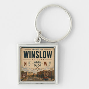 Winslow Arizona Historic Desert Journey Key Ring