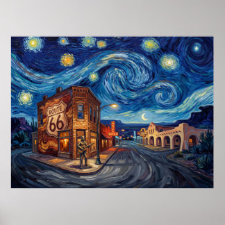 Winslow Arizona Route 66 Starry Night Poster