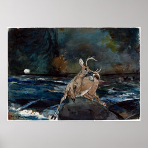 Winslow Homer A Good Shot, Adirondacks Poster