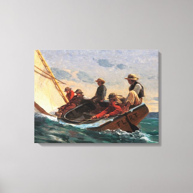 Winslow Homer "Breezing Up (A Fair Wind)" Poster Canvas Print (Front)