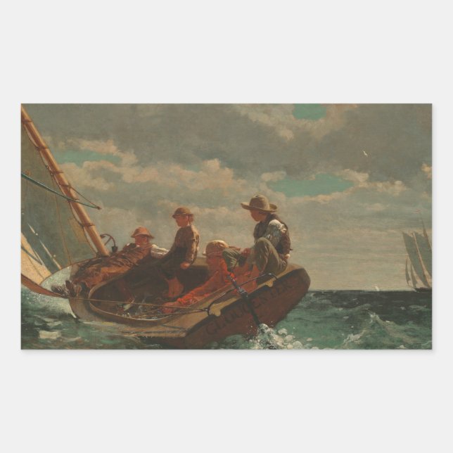 Winslow Homer - Breezing Up (A Fair Wind) Rectangular Sticker (Front)