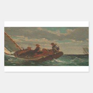 Winslow Homer - Breezing Up (A Fair Wind) Rectangular Sticker