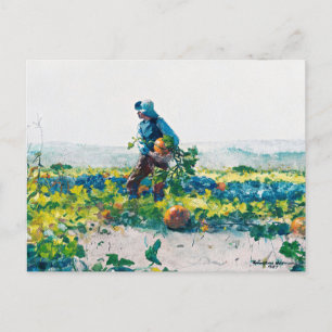 Winslow Homer - Farmer's Boy, fine art, Postcard
