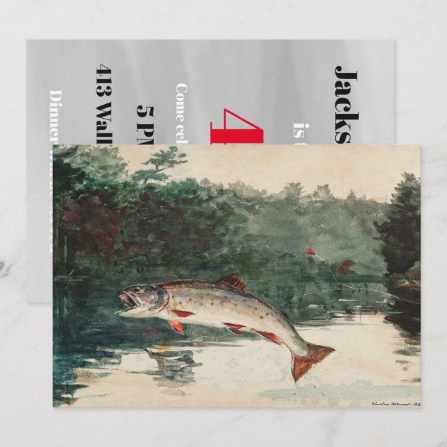 Winslow Homer Fisherman's Birthday Invitation (Front/Back)