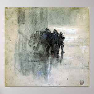 Winslow Homer Fishermen in Oilskins, Cullercoats Poster