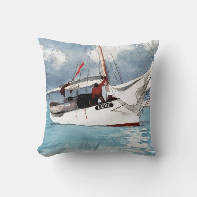 Winslow Homer Fishing Boats, Key West Cushion (Front)