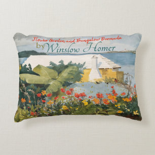 Winslow Homer Flower Garden and Bungalow Bermuda Decorative Cushion