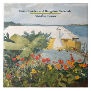 Winslow Homer Flower Garden and Bungalow Bermuda   Tile