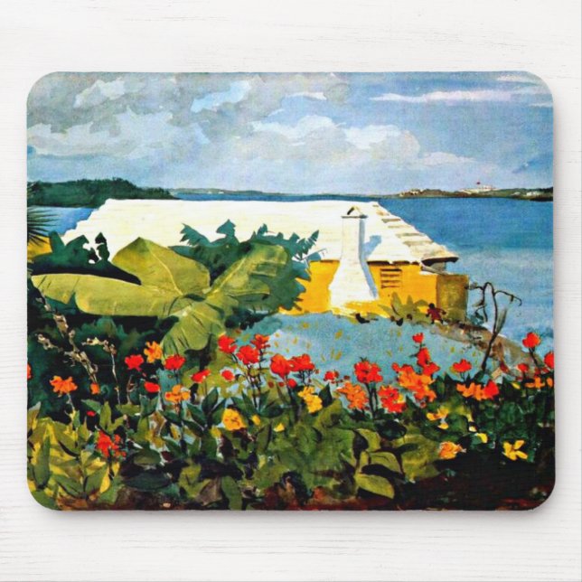 Winslow Homer: Flower Garden and Bungalow Mouse Mat (Front)