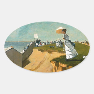 Winslow Homer - Long Branch, New Jersey Oval Sticker