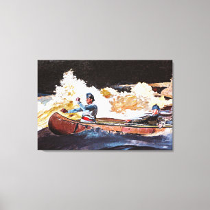 Winslow Homer painting, Shooting the Rapids Canvas Print