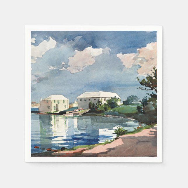 Winslow Homer, Salt Kettle, Bermuda Postcard Napkin (Front)