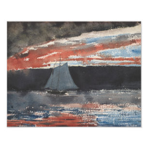 Winslow Homer - Schooner at Sunset Photo Print