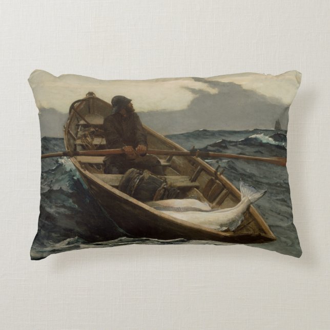 Winslow Homer - The Fog Warning Decorative Cushion (Front)