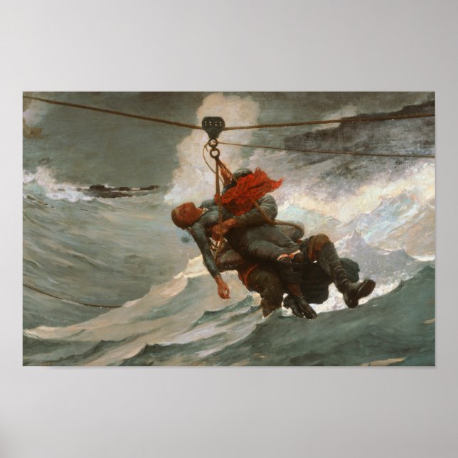 Winslow Homer - The Life Line Poster (Front)