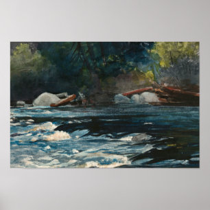 Winslow Homer - The Rapids, Hudson River Poster