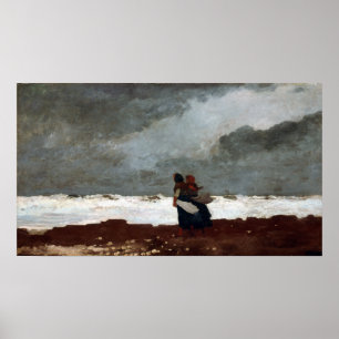 Winslow Homer Two Figures by the Sea Poster
